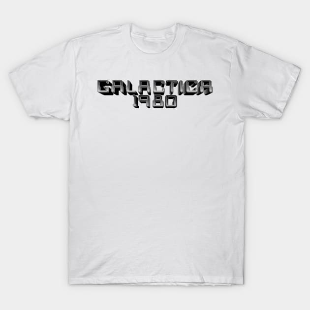 Battlestar Galactica 1980 3D Silver Logo T-Shirt by MalcolmDesigns